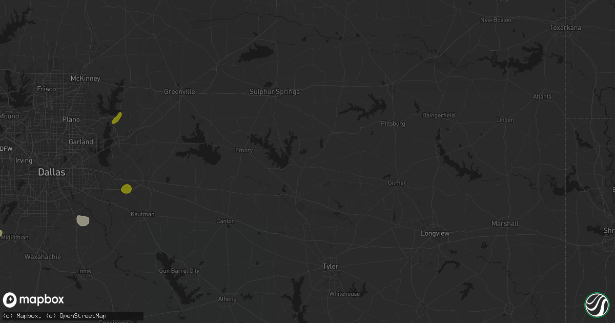 Hail map in Quitman, TX on June 2, 2026