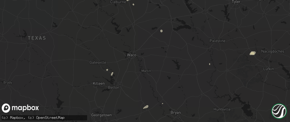 Hail map in Riesel, TX on June 2, 2026