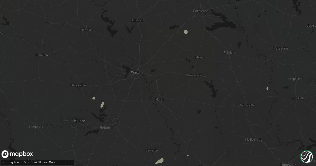 Hail map in Riesel, TX on June 2, 2026
