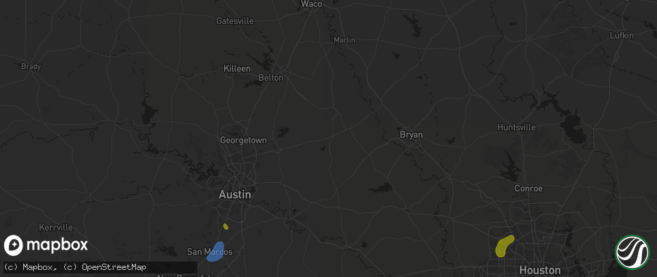 Hail map in Rockdale, TX on June 2, 2026