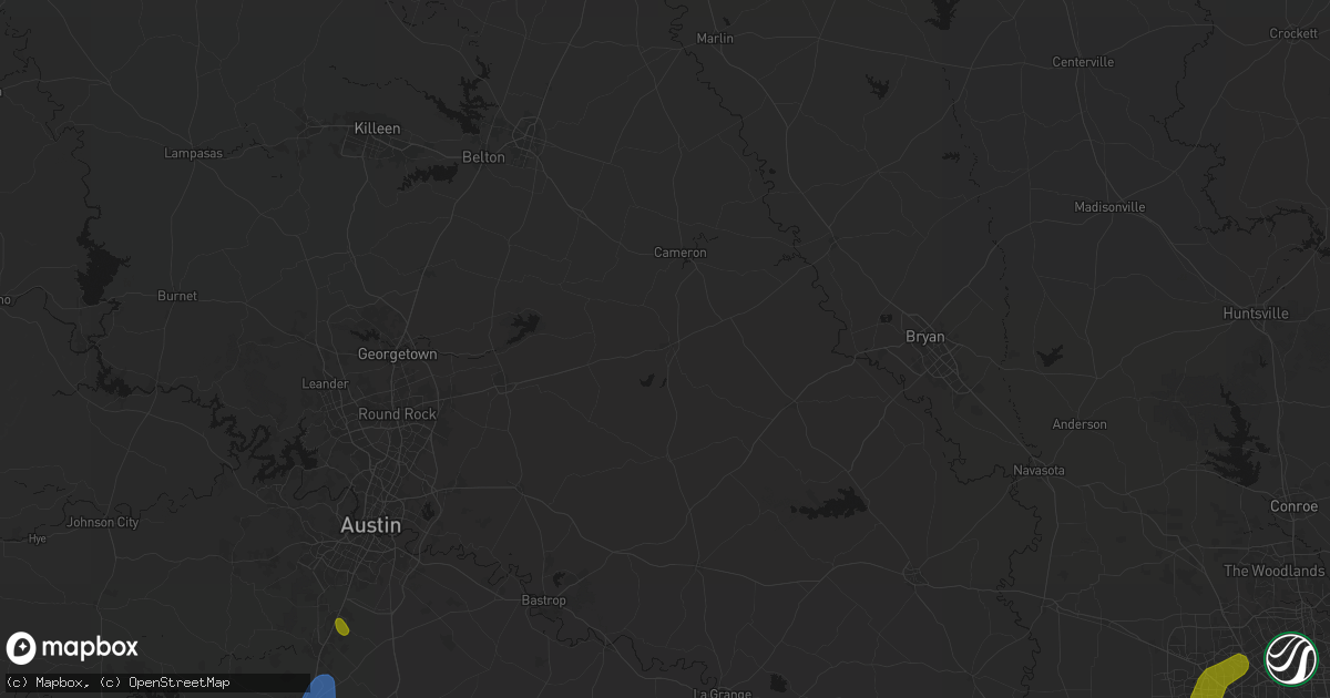 Hail map in Rockdale, TX on June 2, 2026