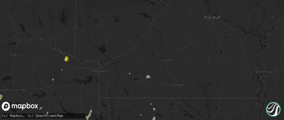Hail map in Rosston, AR on June 2, 2026