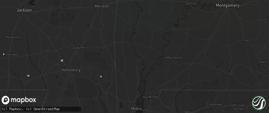 Hail map in Saint Stephens, AL on June 2, 2026