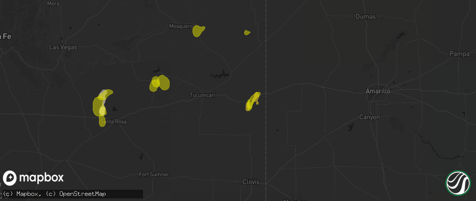 Hail map in San Jon, NM on June 2, 2026
