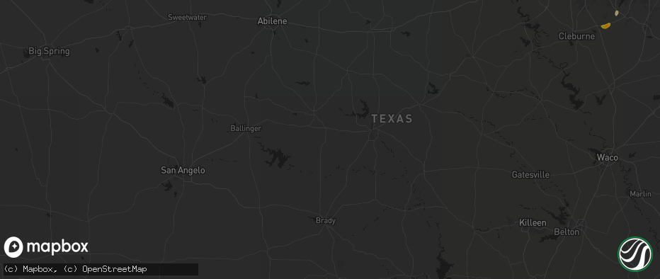 Hail map in Santa Anna, TX on June 2, 2026