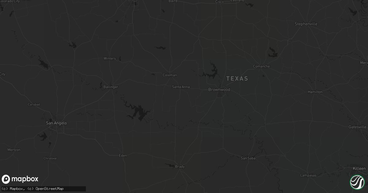 Hail map in Santa Anna, TX on June 2, 2026
