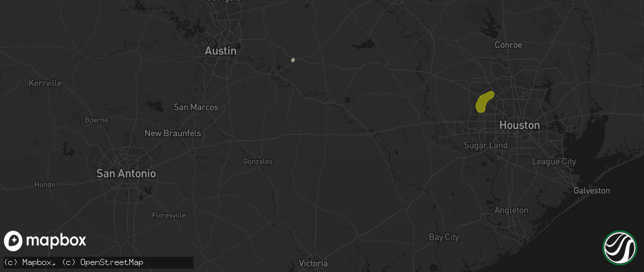 Hail map in Schulenburg, TX on June 2, 2026