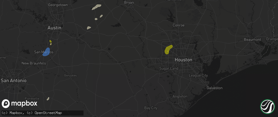 Hail map in Sealy, TX on June 2, 2026