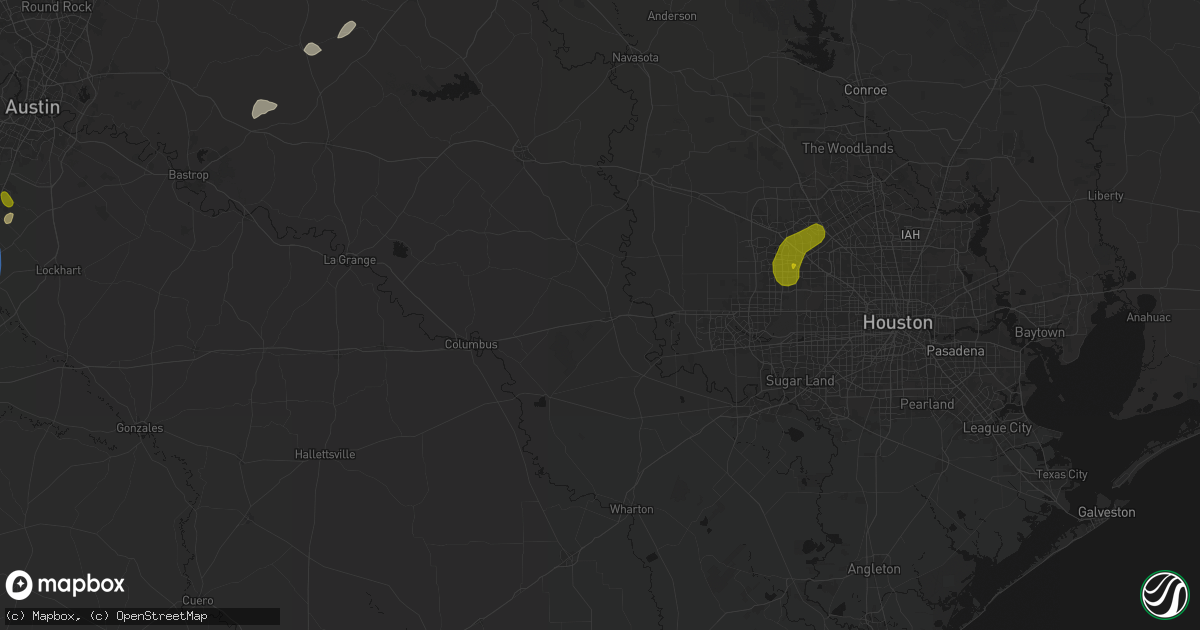Hail map in Sealy, TX on June 2, 2026