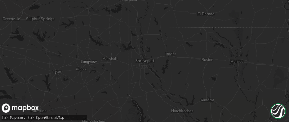 Hail map in Shreveport, LA on June 2, 2026