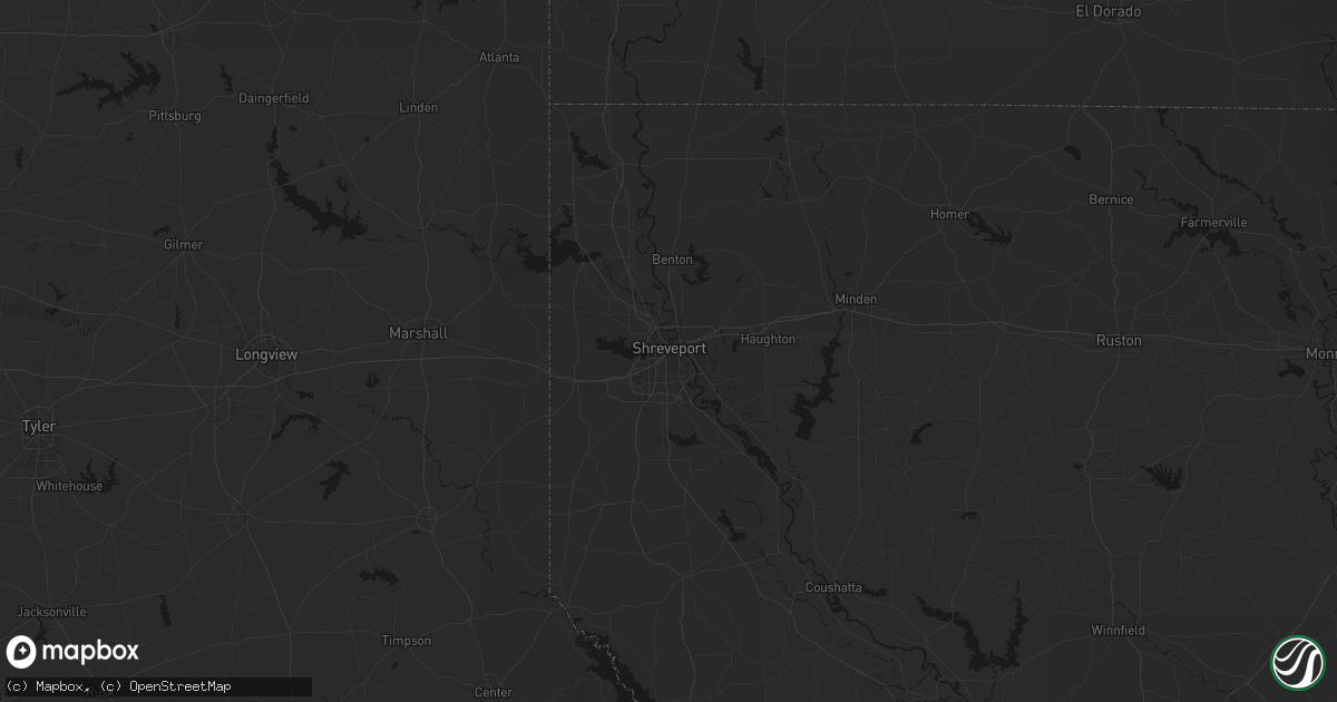 Hail map in Shreveport, LA on June 2, 2026
