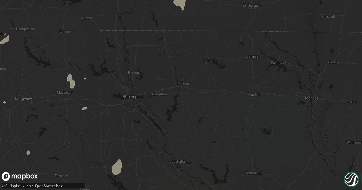 Hail map in Sibley, LA on June 2, 2026