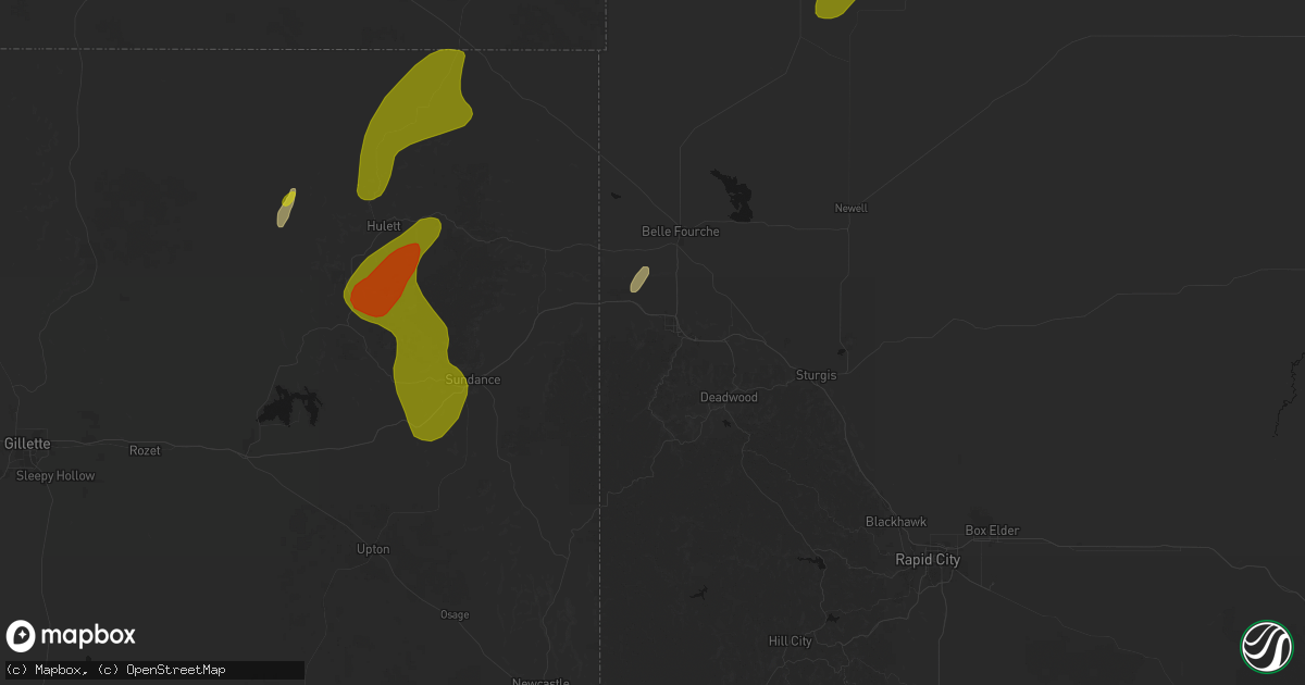 Hail map in Spearfish, SD on June 2, 2026