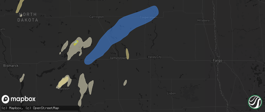 Hail map in Spiritwood, ND on June 2, 2026