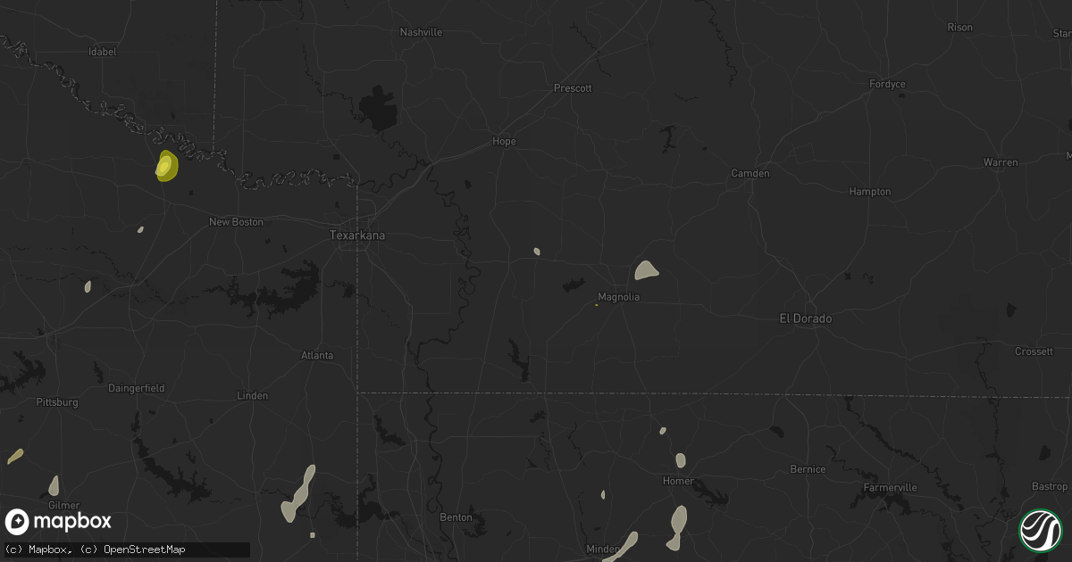 Hail map in Stamps, AR on June 2, 2026