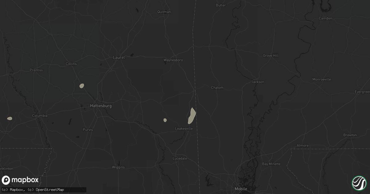 Hail map in State Line, MS on June 2, 2026