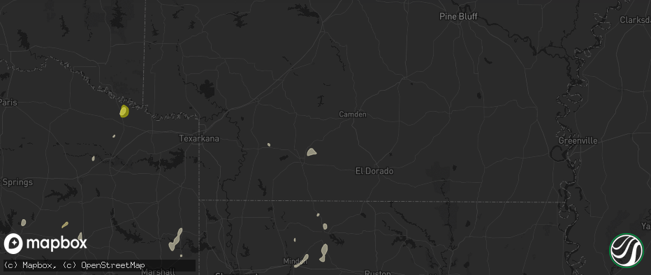 Hail map in Stephens, AR on June 2, 2026
