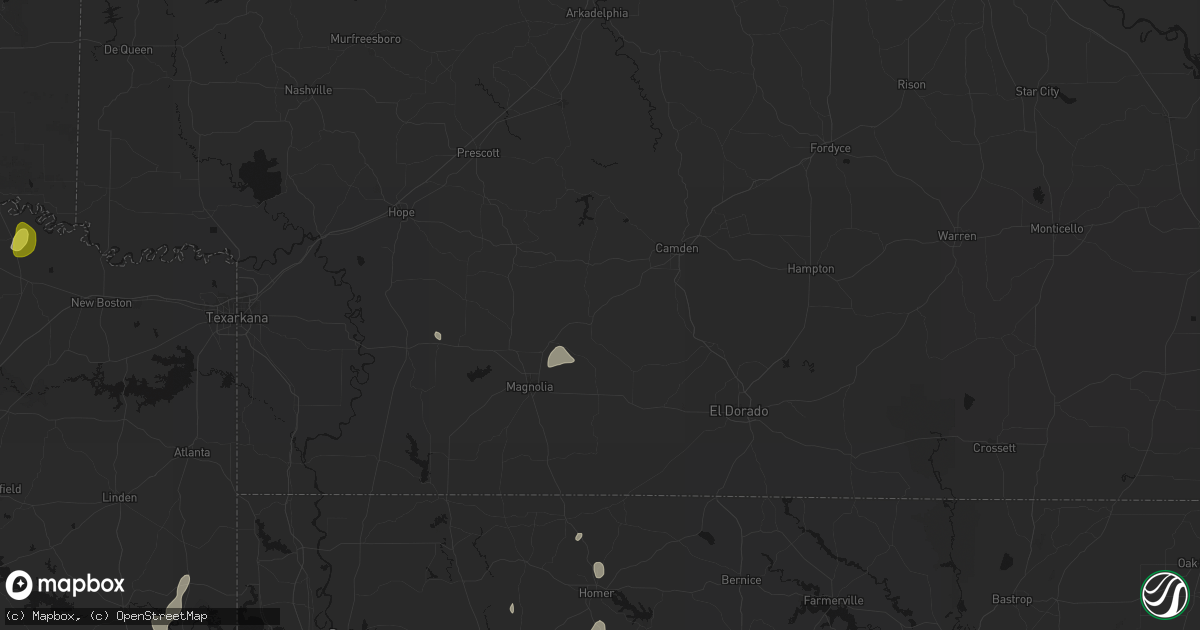 Hail map in Stephens, AR on June 2, 2026