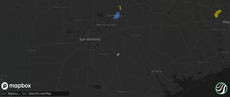 Hail map in Stockdale, TX on June 2, 2026