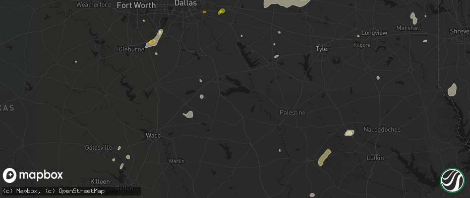 Hail map in Streetman, TX on June 2, 2026