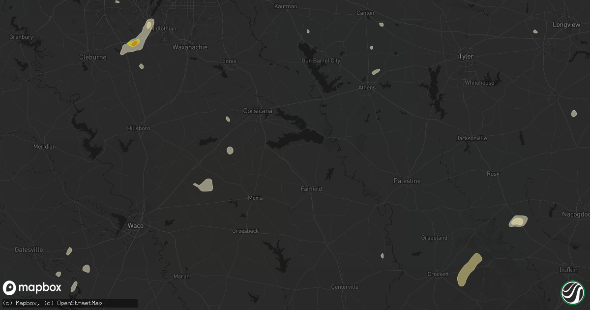 Hail map in Streetman, TX on June 2, 2026