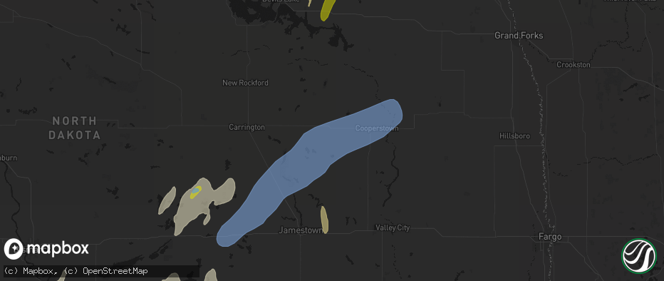 Hail map in Sutton, ND on June 2, 2026