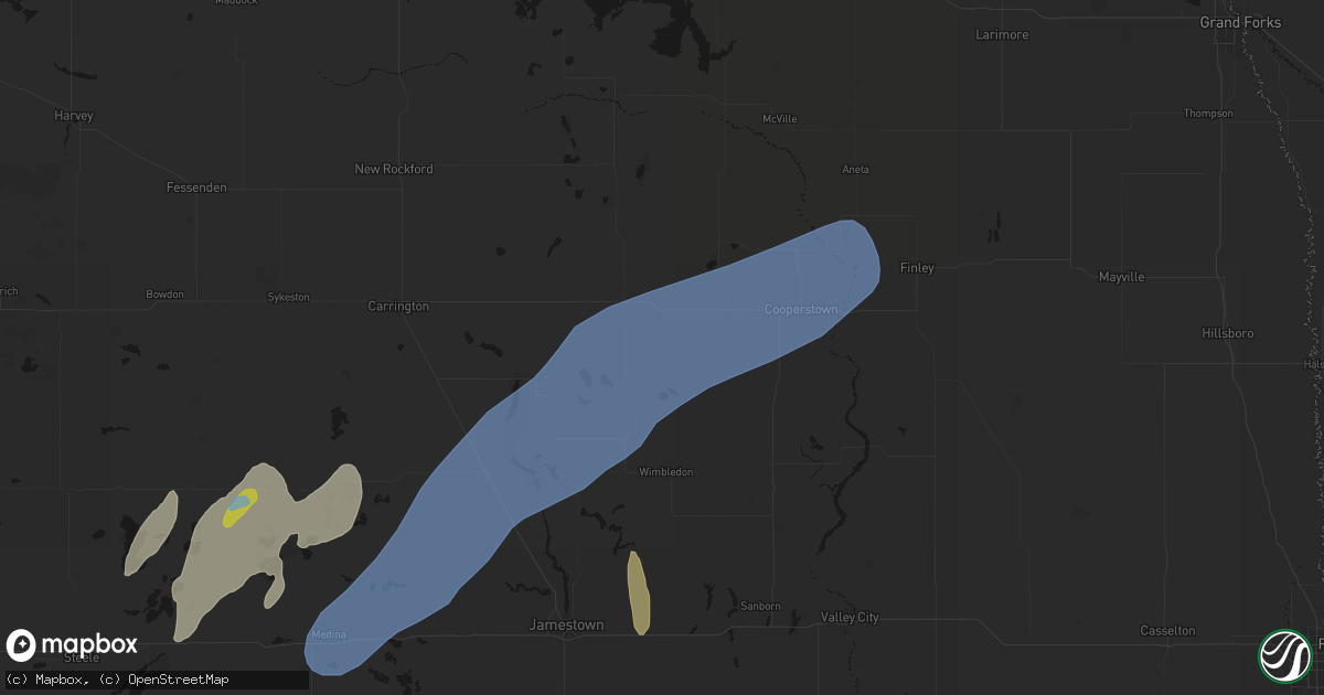 Hail map in Sutton, ND on June 2, 2026
