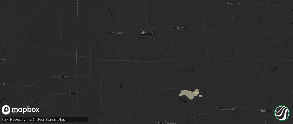 Hail map in Tahoka, TX on June 2, 2026