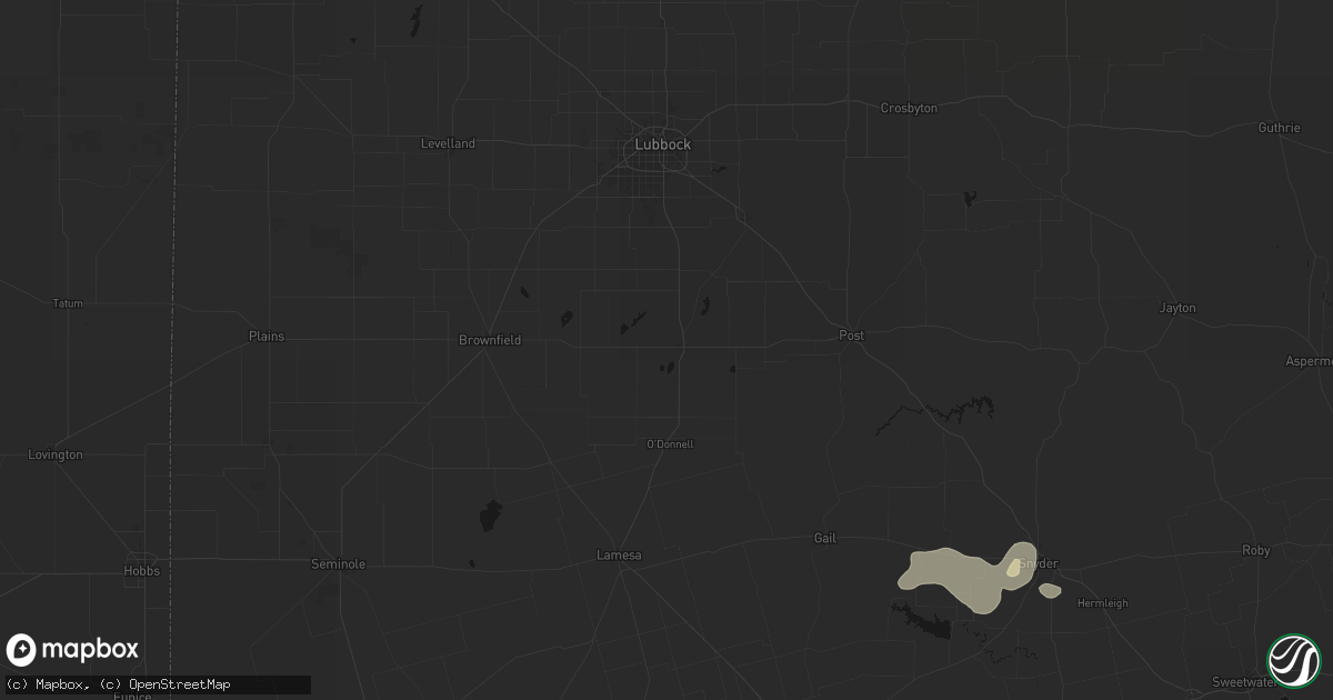 Hail map in Tahoka, TX on June 2, 2026