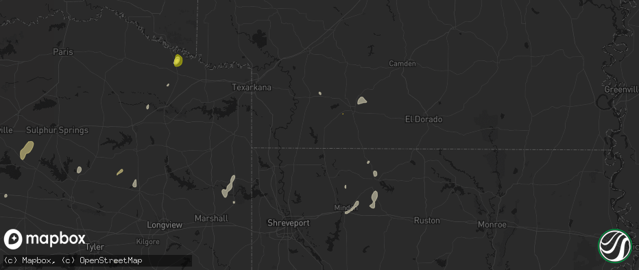 Hail map in Taylor, AR on June 2, 2026