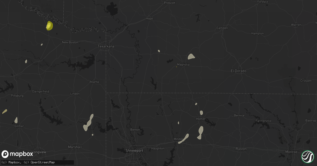 Hail map in Taylor, AR on June 2, 2026