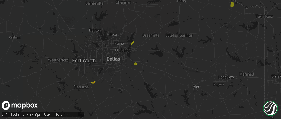 Hail map in Terrell, TX on June 2, 2026