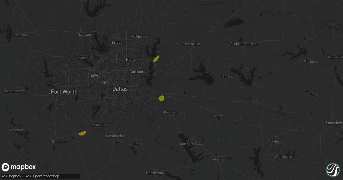 Hail map in Terrell, TX on June 2, 2026