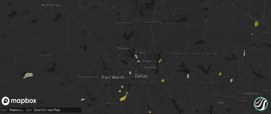 Hail map in The Colony, TX on June 2, 2026
