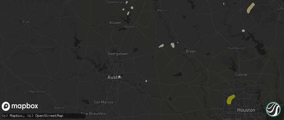 Hail map in Thrall, TX on June 2, 2026