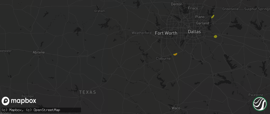 Hail map in Tolar, TX on June 2, 2026