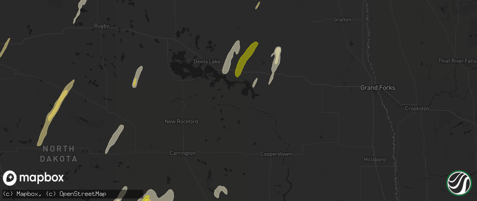 Hail map in Tolna, ND on June 2, 2026