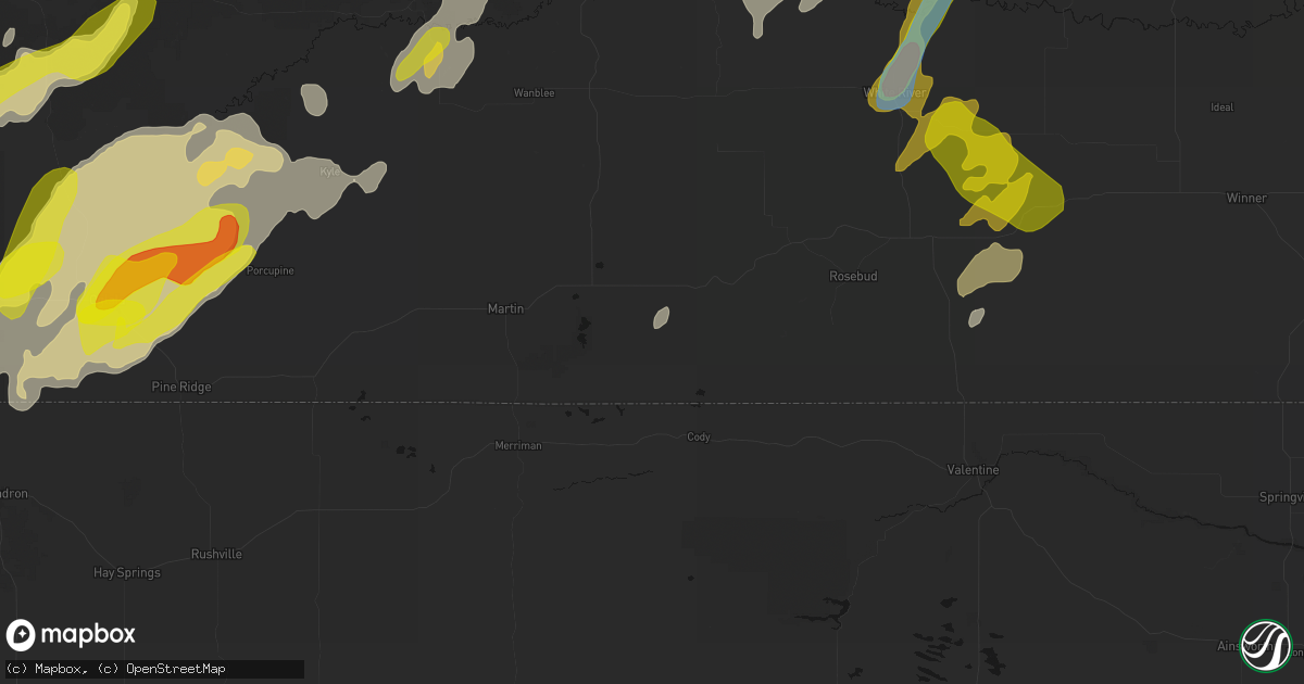 Hail map in Tuthill, SD on June 2, 2026