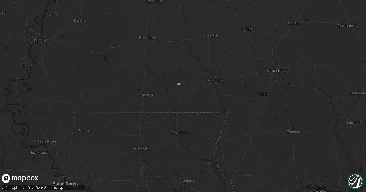 Hail map in Tylertown, MS on June 2, 2026