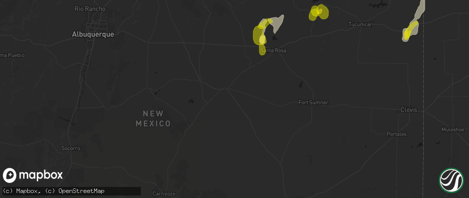 Hail map in Vaughn, NM on June 2, 2026