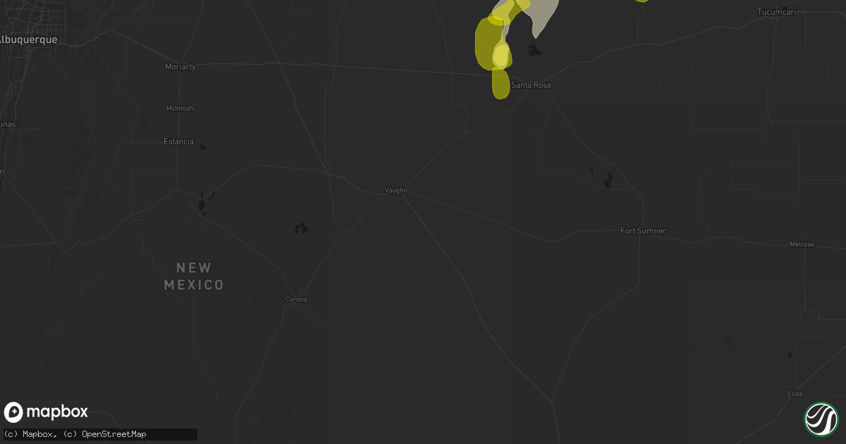 Hail map in Vaughn, NM on June 2, 2026