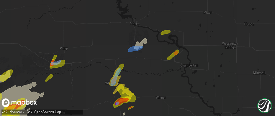 Hail map in Vivian, SD on June 2, 2026