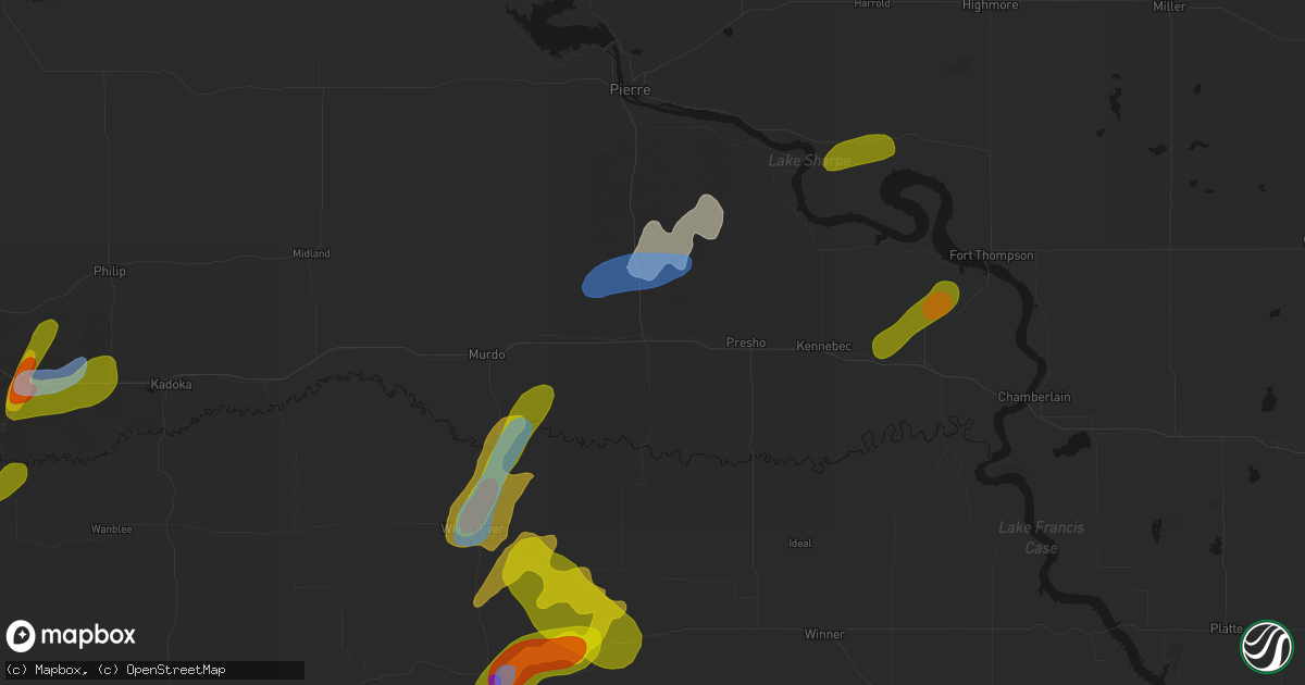 Hail map in Vivian, SD on June 2, 2026