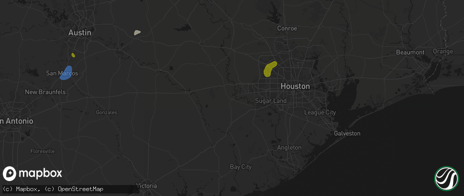 Hail map in Wallis, TX on June 2, 2026