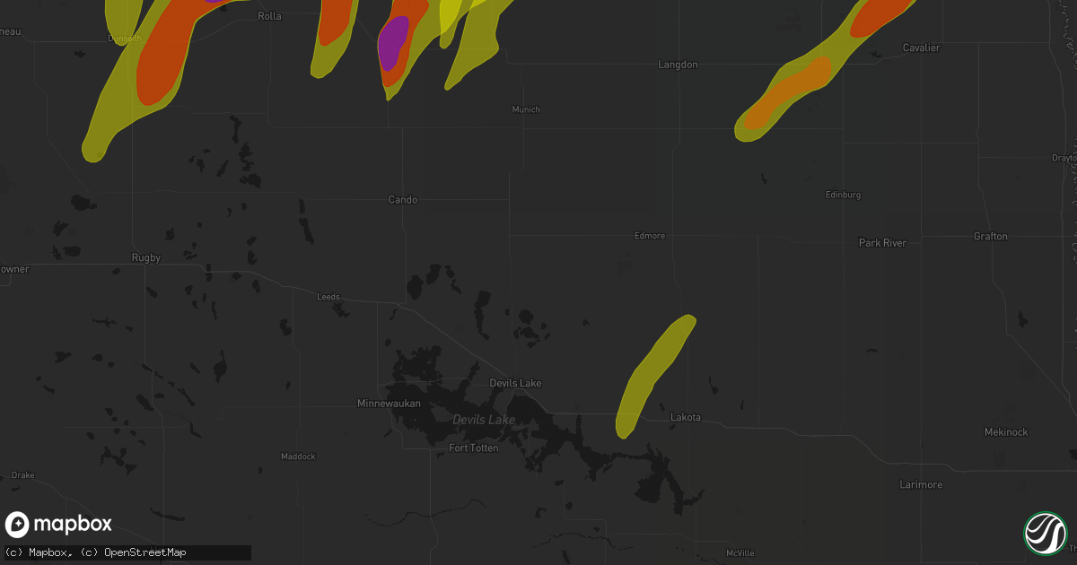 Hail map in Webster, ND on June 2, 2026