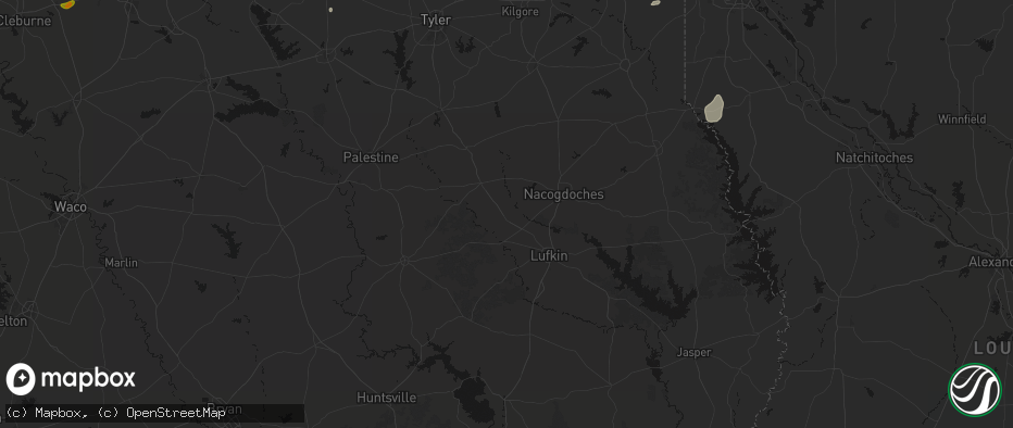 Hail map in Wells, TX on June 2, 2026