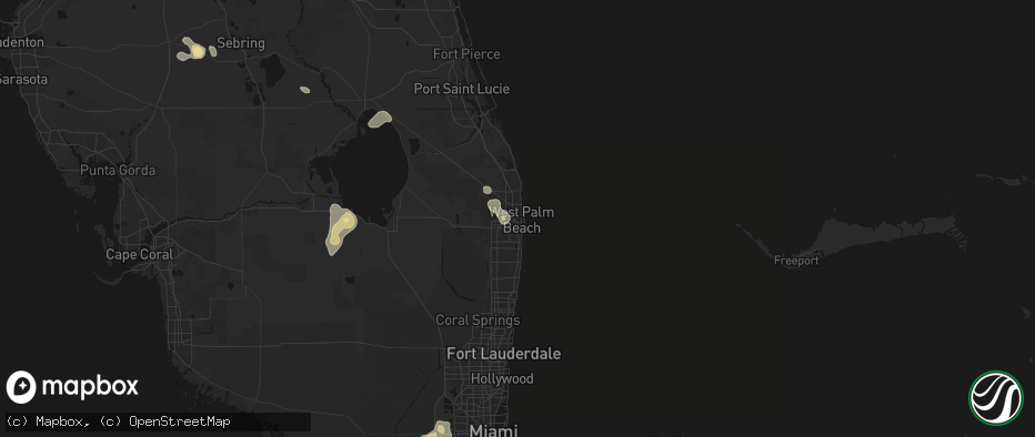 Hail map in West Palm Beach, FL on June 2, 2026