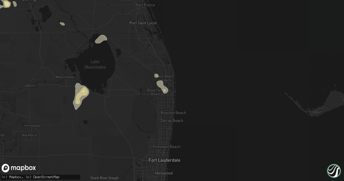 Hail map in West Palm Beach, FL on June 2, 2026