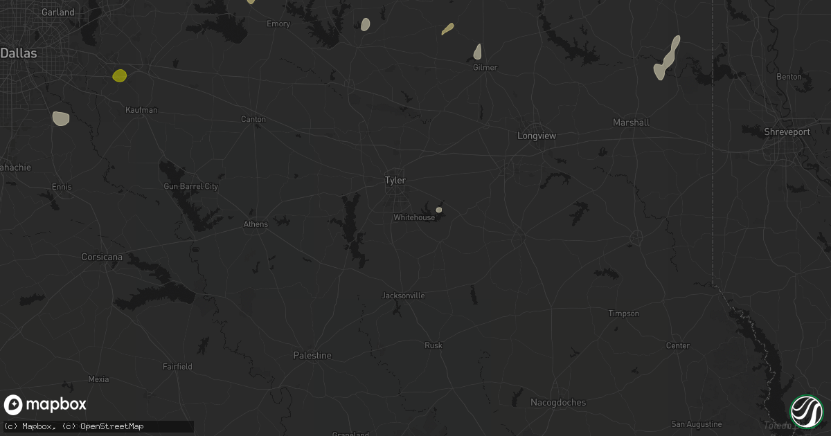 Hail map in Whitehouse, TX on June 2, 2026