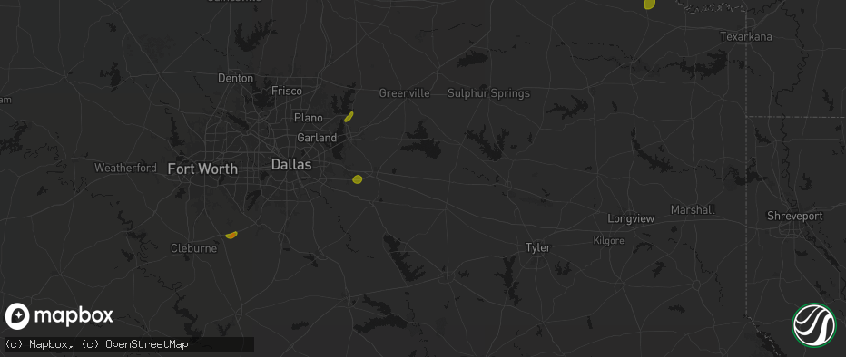 Hail map in Wills Point, TX on June 2, 2026